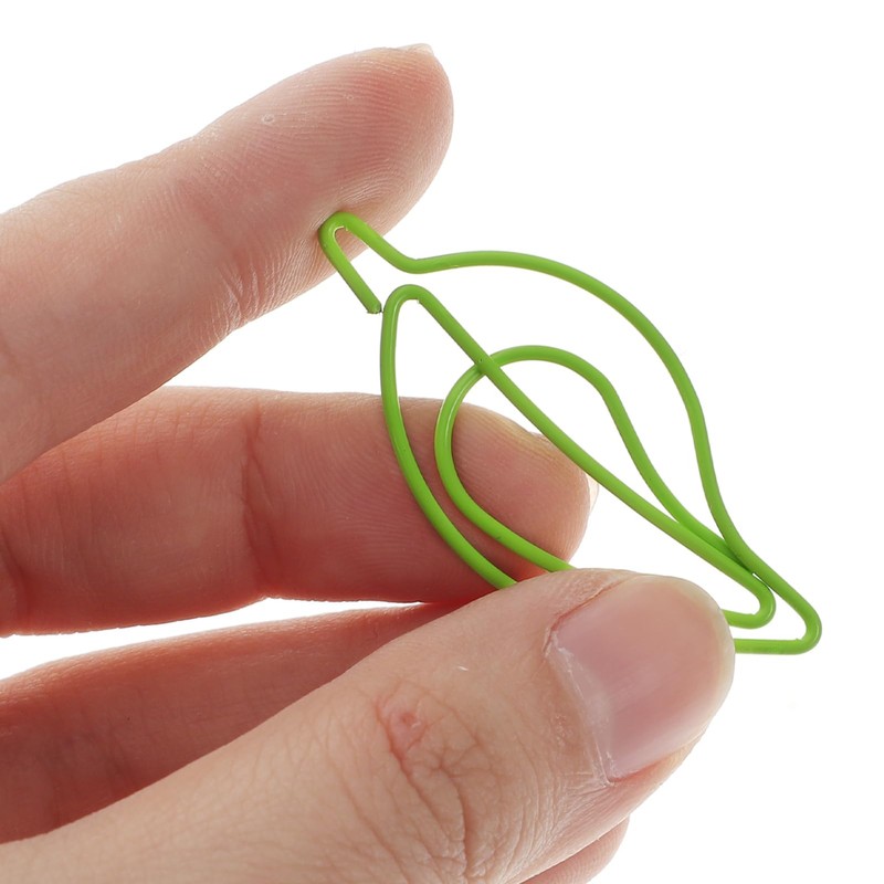 Operitacx Sturdy Metal Paper Clips 30pcs Leaf Shaped Paper Clips