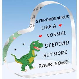 TTOVEN Funny Step dad Gifts Father's Day Gifts Birthday Gifts for Step dad Stepdadsaurus Acrylic Plaque Gifts