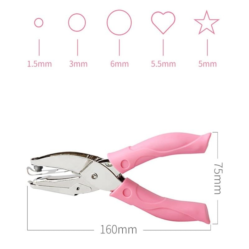 Circle/Heart/Star Shaped Metal Hole Punch Pliers, Soft Grip Stainless Steel