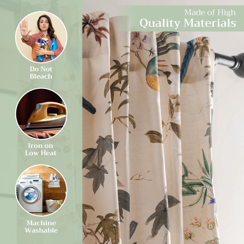 Maison d' Hermine 100% Cotton Curtain - 50"x108" Beige Decorative