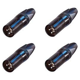 4 Genuine Neutrik NC3MXX-BAG 3 Pin Male XLR Cable Mic Connector Black