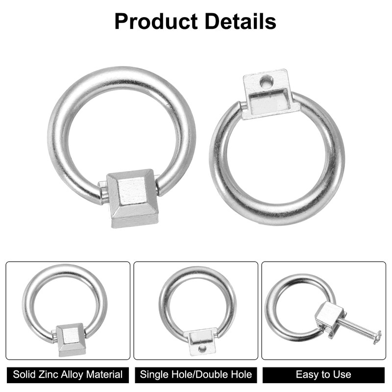sourcing map 4 Sets Modern Drawer Pull Handles Drop Ring
