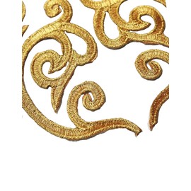 5 pares de parches bordados barrocos para planchar con adornos dorados para vestido de boda, vestido, zapatos, camisa, bordes (dorado)