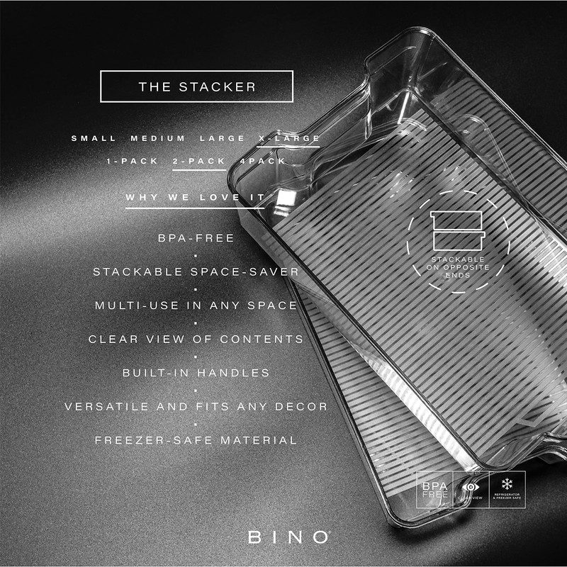 BINO | Stackable Storage Bins, X-Large - 2 Pack |