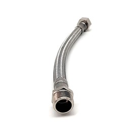 DOJA Industrial | Flexible Tap Hose | Male/Female | M 3/8" - F 3/8" | Pack 2 | 40 cm Length | Hose for Tap or Shower in Stainless Steel | Flexi Hose Pipe for Kitchen tap, Shower Hose, tap Connector