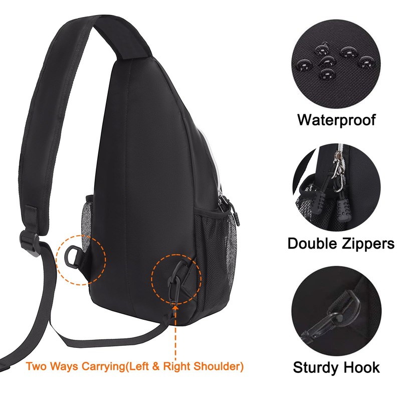 MOSISO Sling Backpack, Multipurpose Crossbody Shoulder Bag Travel Hiking Daypack,