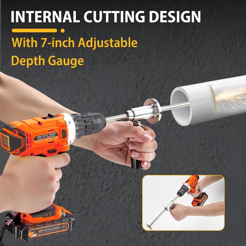 Inside Pipe Cutter for PVC Pipe Tool with Handle, Internal