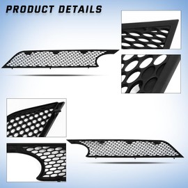 Black Side Grille Replacement Hood Vent Air Intake Grill fit for 2023+ Peterbilt 579 Left Driver Side