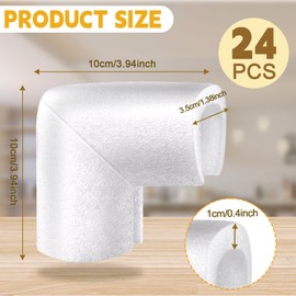 24 Pcs Foam Corner Protectors for Shipping, L-Shaped Edge Guards for TV Moving Box, Picture Frames, Mirrors, and Furniture, Must-Have Moving Supplies