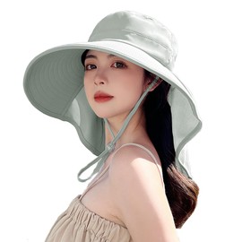 Kanesuki [Lightweight Cool] UV Protection Hat, Women's, Spring and Summer, Wide Brim, Small Face Effect, Chin Strap, UV Protection, UV Protection, UPF 50+, Fully Blackout, Sun Protection, Breathable