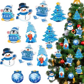Zhanmai 36 Sets Christmas Crafts for Kids Christmas Arts and Crafts DIY Christmas Tree Ornament Kit Snowman Penguin Xmas Tree Make Your Own Christmas Craft Projects for Kids Ages 4-8 8-12,6 Styles
