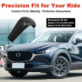 Galaledxy Gear Shift Knob Cover Trim Cap for Mazda 3/CX-30 2020-2024 for Mazda CX-50 2023-2024 Interior Accessories Carbon Fiber Gear Shift Knob Cover