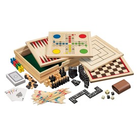 Philos 3099 - Holz-Spielesammlung, klein, mit 10 Spielmöglichkeiten