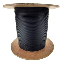 Black Outdoor Fiber Optic Cable, Singlemode 2 Strand OS2 9/125, Riser Rated, 1000ft
