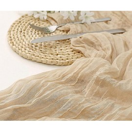 1 Pack Beige 10FT Table Runner Cheesecloth