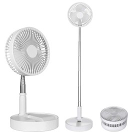9H Battery Operated Fan Foldable Table Desk Floor Pedestal Fan Rechargeable 4 Speeds Portable 8-inch Fan