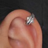 Silver 925 Men's Ear Cuff, Earrings, No Hole, 925 Silver,