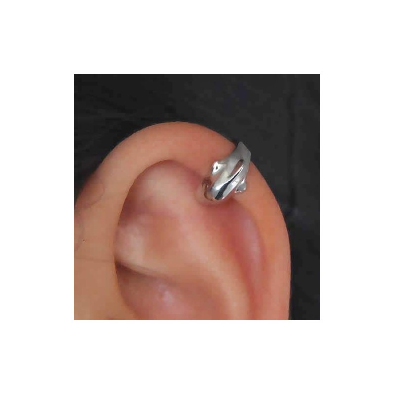 Silver 925 Men's Ear Cuff, Earrings, No Hole, 925 Silver,