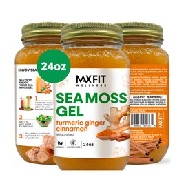 Sea Moss Gel Raw (12 Flavors) 24oz Wildсrafted Gold Sea Moss Gel from Saint Lucia | 92 Vitamins and Minerals | Pure Raw+Non-GMO | Vegan Superfood