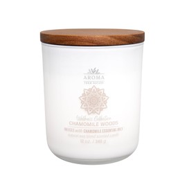House of Velas, Aroma from Nature Wellness Collection Candle, 12 oz, 2 Cotton Wicks, Chamomile Woods, Large Painted Jar
