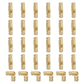 PATIKIL 30pcs Concealed Brass Bucket Hinges 0.6"x0.16" Clear Hinges Folding Support Concealed Cylinder Hinges for DIY Jewelry Cabinet Door Wooden Box Golden Color