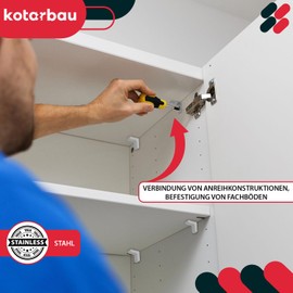 KOTARBAU® Set of 25 Metal Shelf Brackets with Plastic Trim for Furniture White