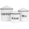 Creative Co-Op Metal Containers with Lids, Coffee, Tea, Sugar (Set