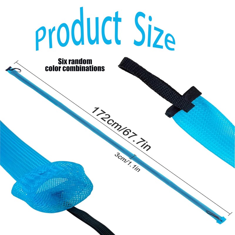 6 PCS 7ft Braided Mesh Fishing Rod Sleeve Protector |