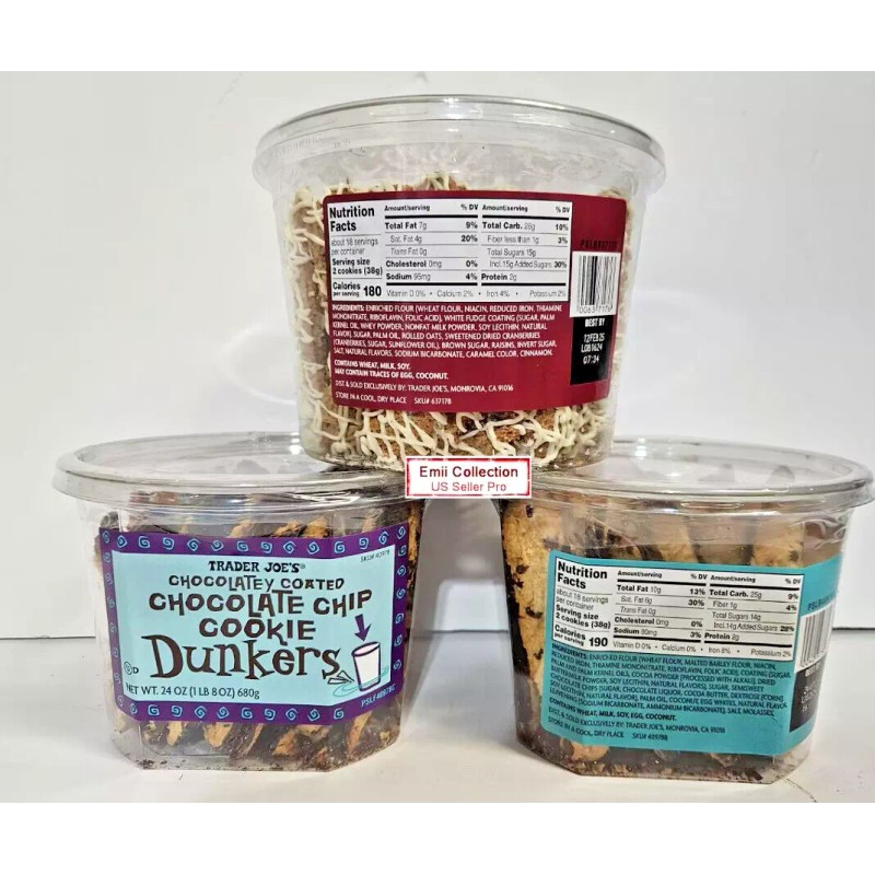 Trader Joe’s 1 Oatmeal Cranberry and 2 Chocolatey Coated Chocolate