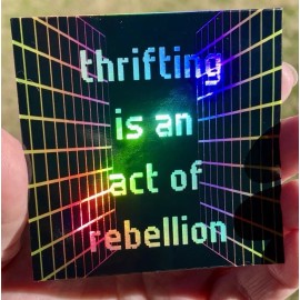 Unbranded Thrifting Is An Act Of Rebellion Holographic Stickers