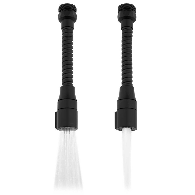 Black Tap Aerator Flexible Nozzle 2 Mode Sprayer Kitchen Faucet