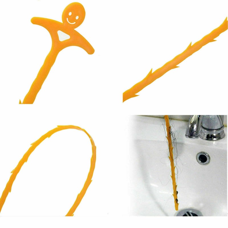 2x Drain Snake,Hair Clog Remover Sink Unblocker Snake,Reusable Shower Drain