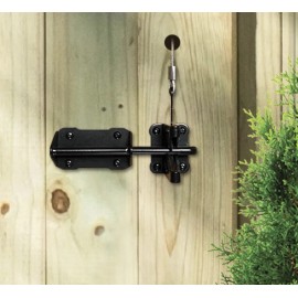 Nuvo Iron GLWHD Black Galvanized Steel Heavy Duty Gate Latch and Catch