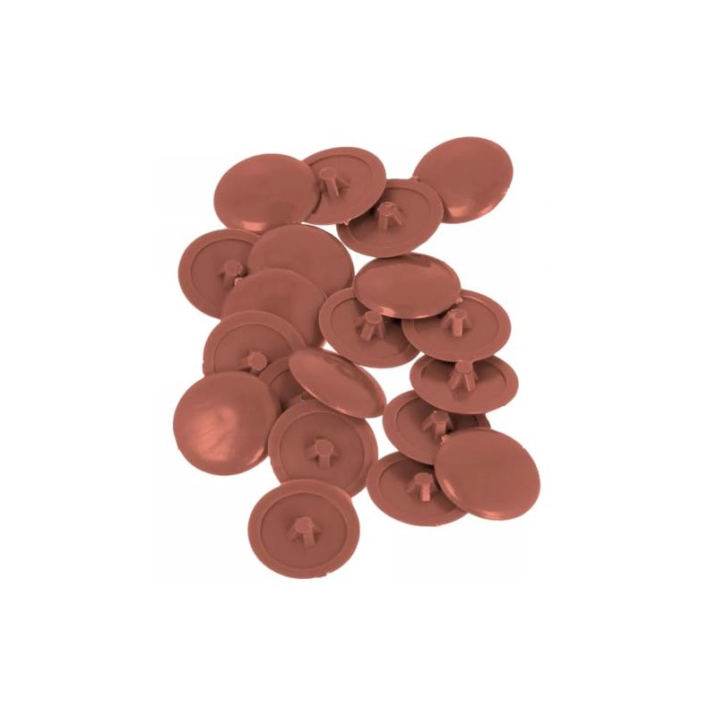 Merriway BH04916 (50 Pcs) Brown Clip-On Screw Covers for Pozi