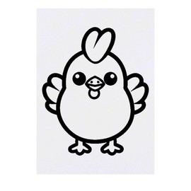 'Cute Chicken' Temporary Tattoo - Water Resistant, Skin-Safe, Non-Toxic Transfer (TO00070935)