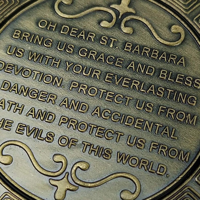 Saint Barbara Prayer Coin for Us Patron Saint Medal Challenge
