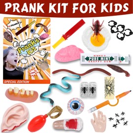 SnaFununy Prank Stuff,18 Prank Kit,April Fools Jokes Box,Practical Jokes-Pranks Toys for Kids,Party Favors 18 Pcs