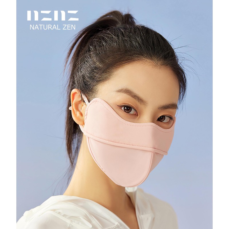 [ナチュラルゼン] UVカット&接触冷感」 チックマスク 小顔 血色マスク 紫外線対策 立体 布 繰り返し使える しっとり抗菌タイプ