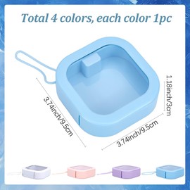 SOFPLATE 4Pcs 4 Colors Hair Tie Portable Holder Pink Hair Tie Organizer Plastic Colorful Small Travel Hanging Clear Window Stackable Bobby Pin Boxes Accessories for Storage Jewellery Clip Floss Items