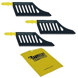 3 x SabreCut JSSC2074_3 T Shank HCS Wood Flush Cutting DT2074 Jigsaw Blades Compatible with Dewalt, Bosch and Many Others