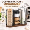 3 Compartment Coffee Cup Organizer with Lid and Straw Holder,