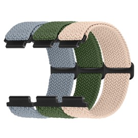 Braided Nylon Watch Bands Compatible with 16mm 18mm 19mm 20mm 22mm Watch Bands Quick Release Replacement Wristband, Adjustable Stretchy Straps Fabric Bands for Men Women(16mm)