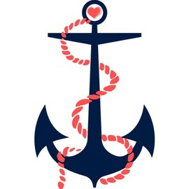 CafePress Dark Blue & Coral Nautical Boat Anchor 10" Wall Clock for Livingroom, Kitchen, or Office