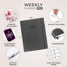 Clever Fox Planner PRO – Weekly & Monthly Life Planner to Increase Productivity, Time Management and Hit Your Goals, 8.5x11″ (Silver Black)