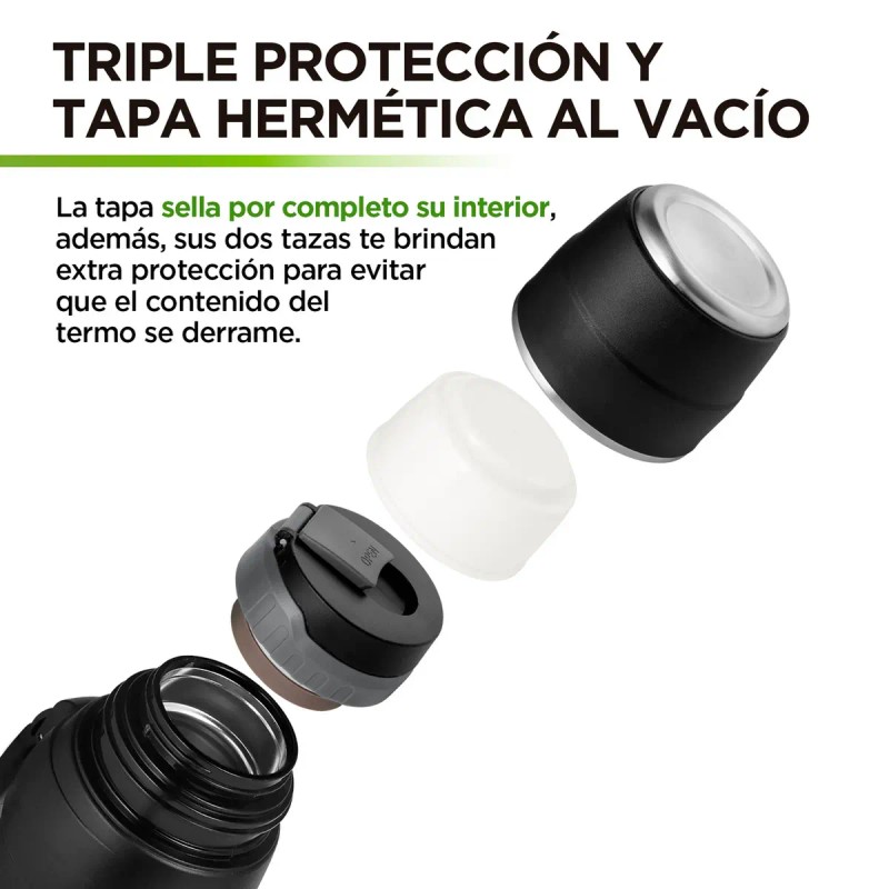 Termo De Acero Inoxidable Vaso Termico Doble Pared 2 Piezas
