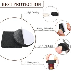 Yelanon Felt Furniture Pads - 48 Pcs 1.5" Square Furniture Pads for Hardwoods Floors Cuttable Felt Chair Pads Anti Scratch Floor Protectors for Furniture Feet Chair Legs Felt Pads Self Adhesive, Black