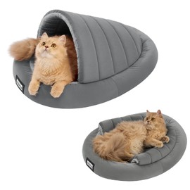Balance 2 in 1 Cat Bed Cave for Kittens and Small Dogs, Cat Tents for Indoor Cats, Covered Cat Beds with Removable Cushion, Calming Cat Nest, Cat Hideaway, Washable Cat House with Non-Slip Bottom