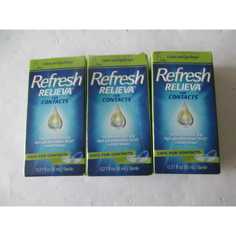 Refresh Relieva 8ml lot of 3 new expires 090425