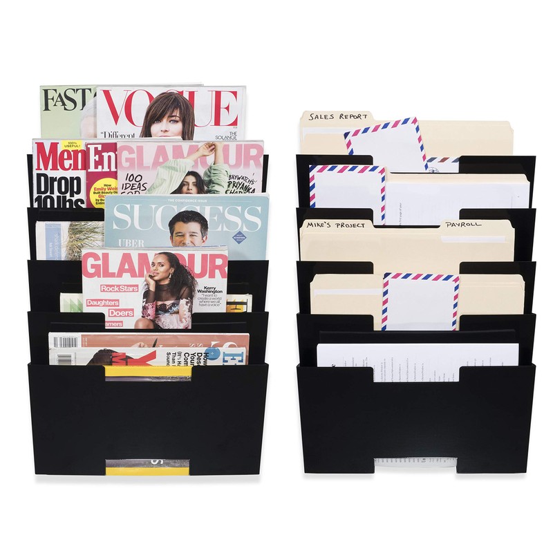Wallniture Lisbon 10-Tier Wall Mounted File Holder and Desk Organizer,