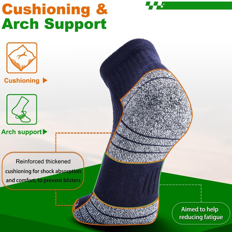 NSRRUN TURTLE Compression Ankle Socks - Cozy Cushioned Hiking Running